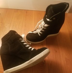 Black Wedge Sneakers